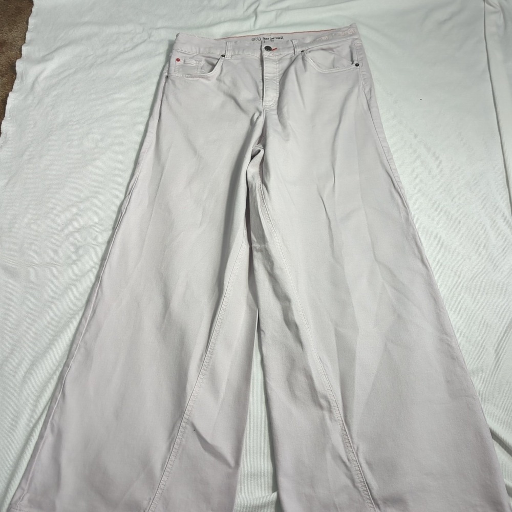 Peace Love World Women's Size 16 Light Pink Extra‎ Wide Leg Denim Pants 402